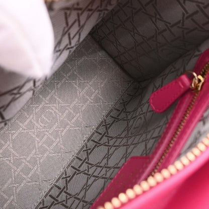 Christian Dior 2014 Pink Lambskin Lady Dior Cannage 2way Shoulder Handbag
