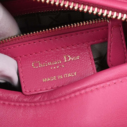 Christian Dior 2014 Pink Lambskin Lady Dior Cannage 2way Shoulder Handbag