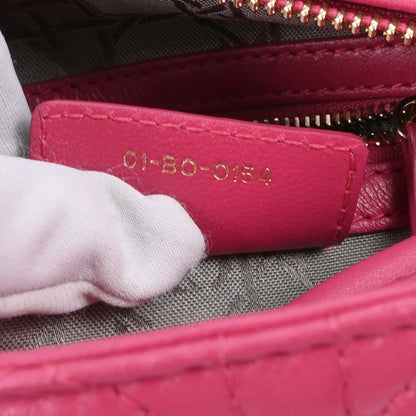 Christian Dior 2014 Pink Lambskin Lady Dior Cannage 2way Shoulder Handbag