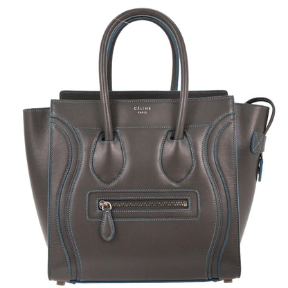 Celine Gray Leather Micro Luggage Tote Bag