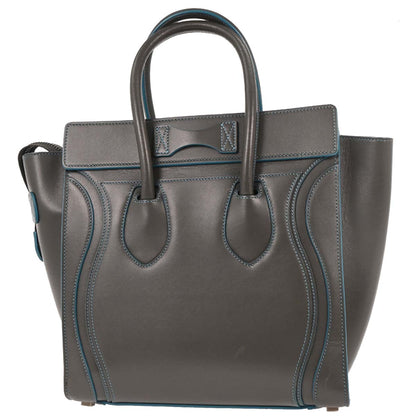 Celine Gray Leather Micro Luggage Tote Bag