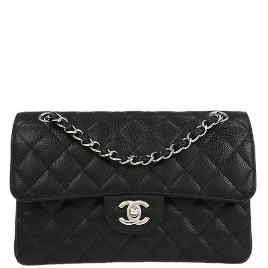 Chanel 2012 Black Caviar Small Classic Double Flap Shoulder Bag