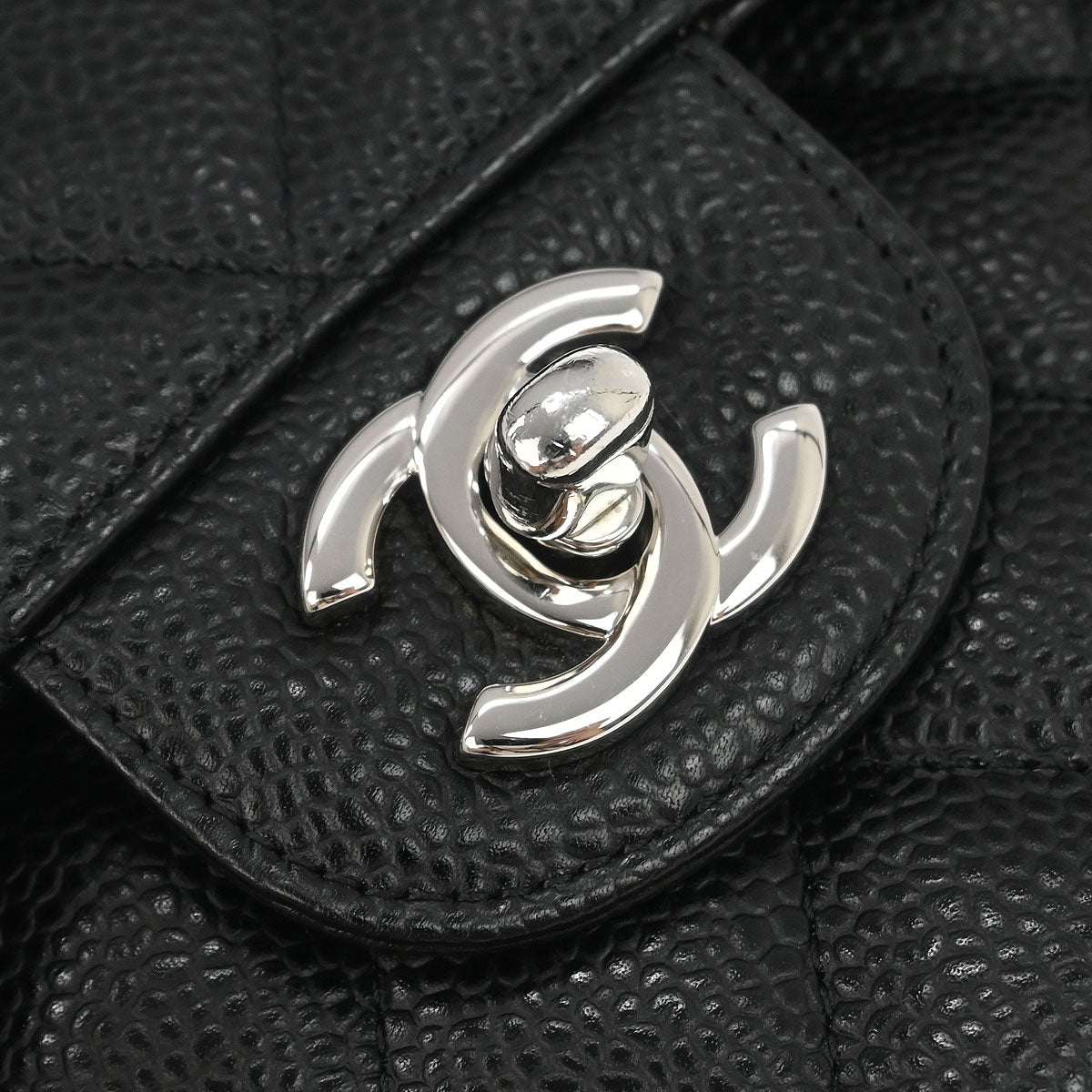 Chanel 2012 Black Caviar Small Classic Double Flap Shoulder Bag