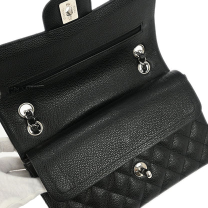 Chanel 2012 Black Caviar Small Classic Double Flap Shoulder Bag