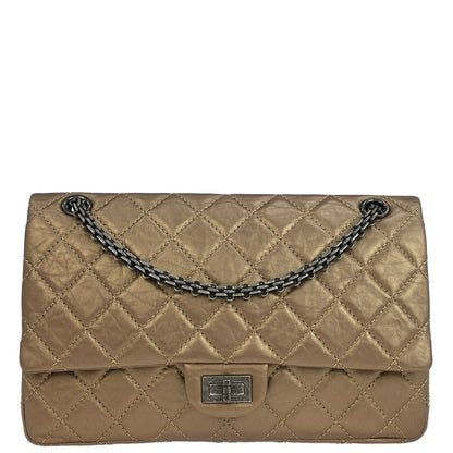 Chanel Bronze Calfskin 2.55 Double Flap Shoulder Bag