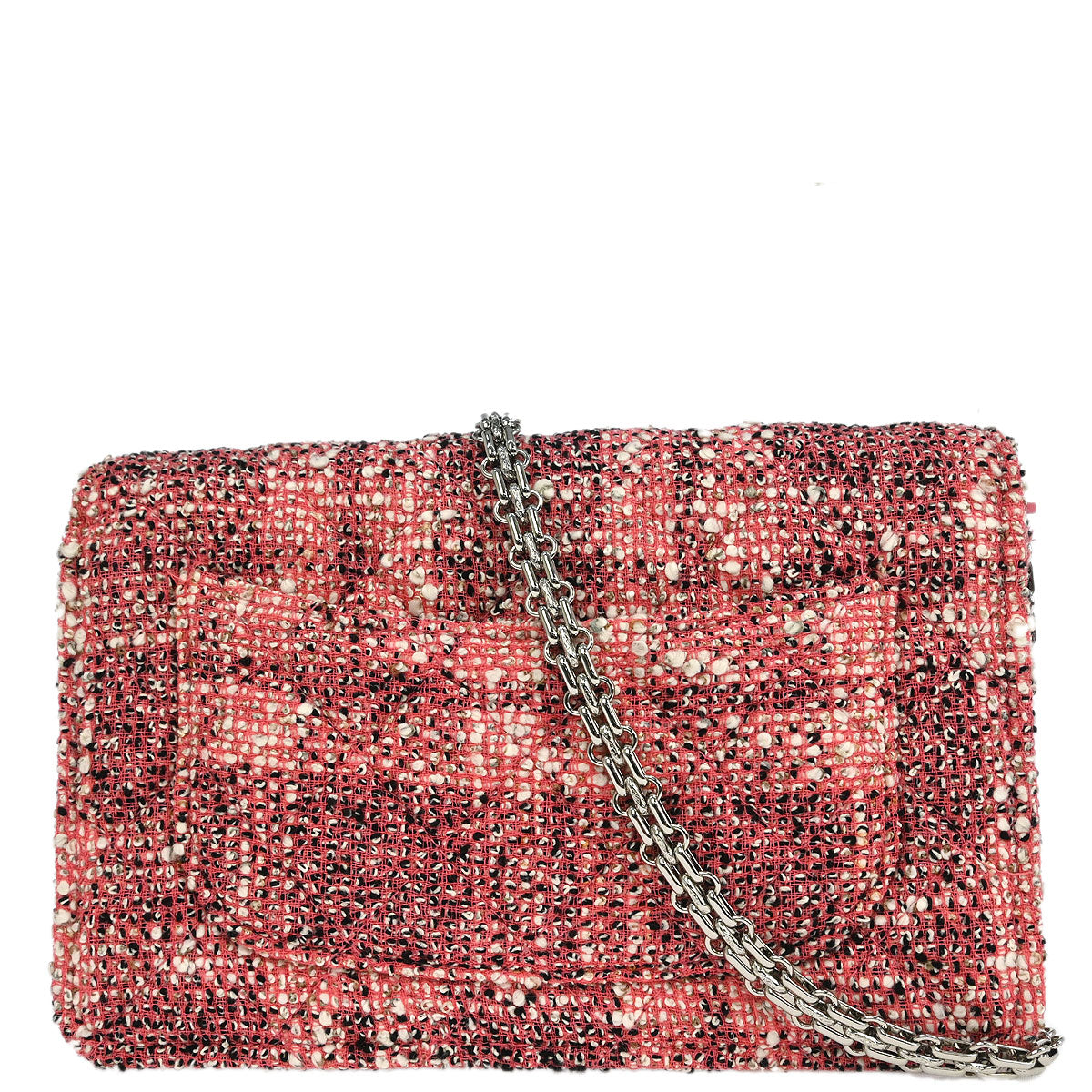 Chanel 2019 Pink Tweed Mademoiselle Lock Classic WOC Wallet On Chain