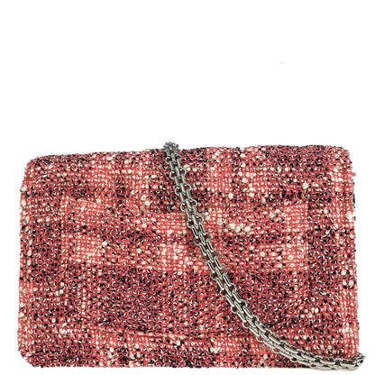 Chanel 2019 Pink Tweed Mademoiselle Lock Classic WOC Wallet On Chain