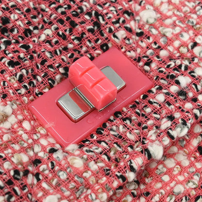 Chanel 2019 Pink Tweed Mademoiselle Lock Classic WOC Wallet On Chain