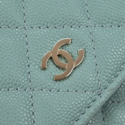 Chanel 2019 Light Blue Caviar Classic WOC Wallet On Chain