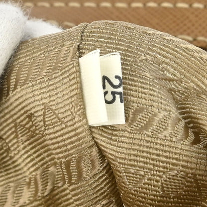 Prada Beige Nylon Logo Jacquard Shoulder Bag