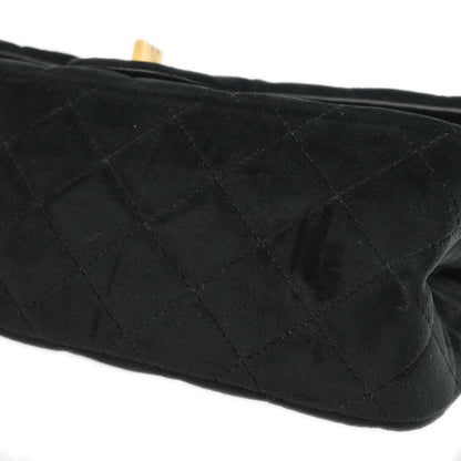 Chanel 2019 Black Velvet 2.55 Small Classic Double Flap Shoulder Bag