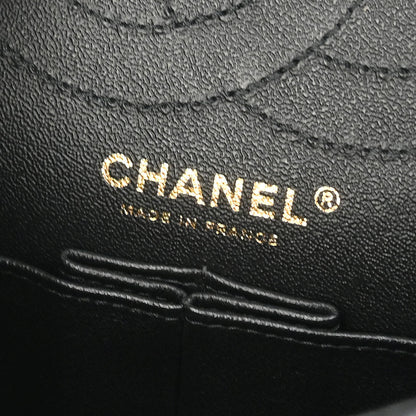 Chanel 2019 Black Velvet 2.55 Small Classic Double Flap Shoulder Bag