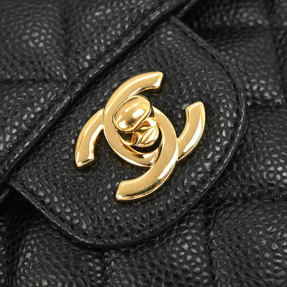 Chanel 2019 Black Caviar Small Classic Double Flap Shoulder Bag