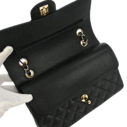 Chanel 2019 Black Caviar Small Classic Double Flap Shoulder Bag