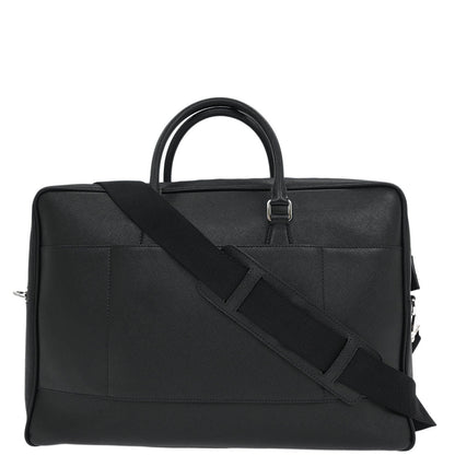 Prada Black Leather Travel Handbag