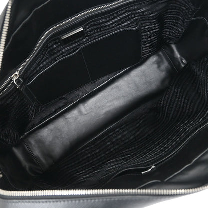 Prada Black Leather Travel Handbag