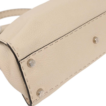 Fendi Ivory Leather Peekaboo 2way Shoulder Handbag