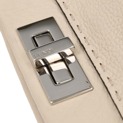 Fendi Ivory Leather Peekaboo 2way Shoulder Handbag