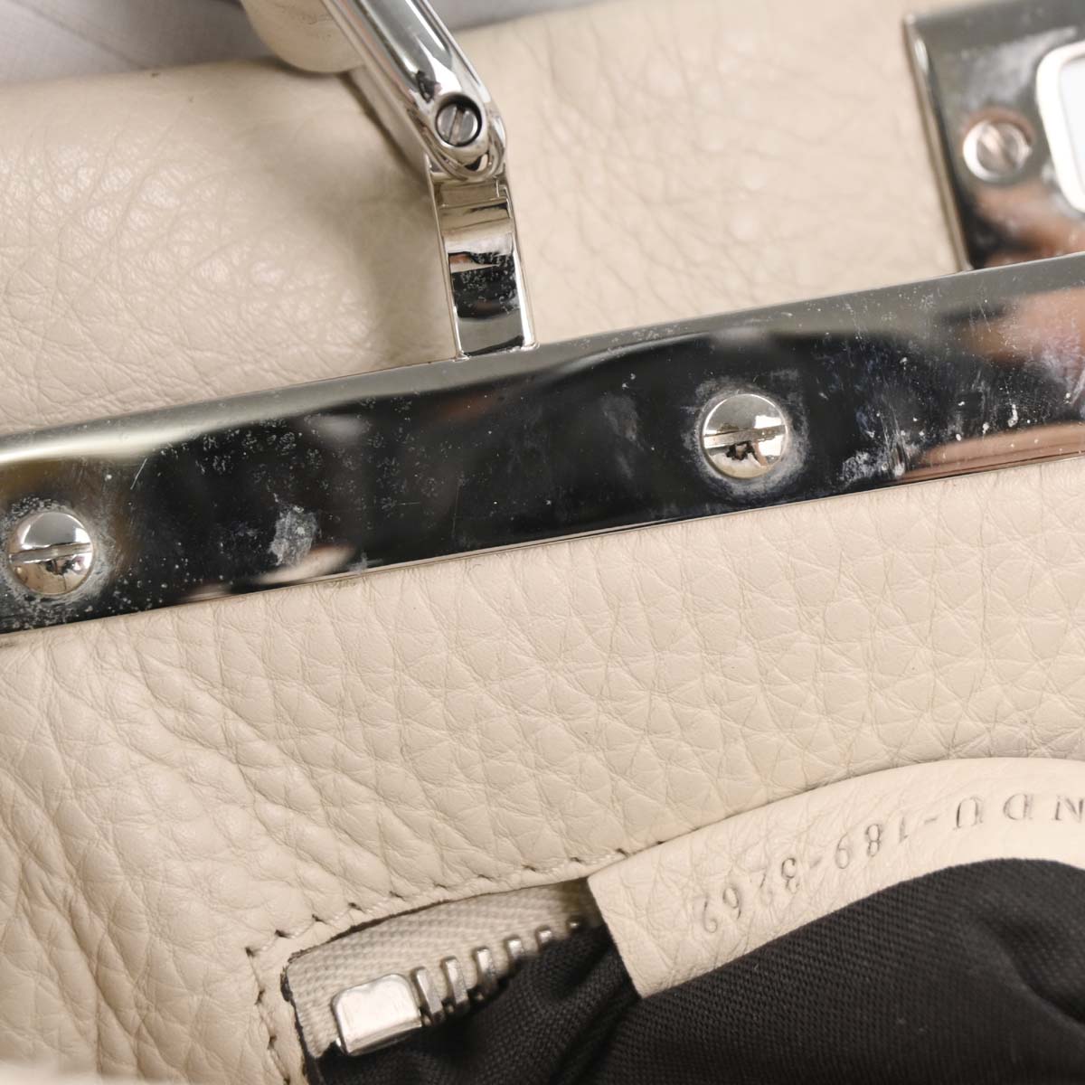 Fendi Ivory Leather Peekaboo 2way Shoulder Handbag