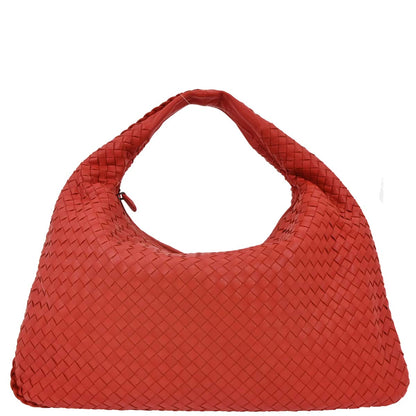 Bottega Veneta Red Intrecciato Hobo Handbag