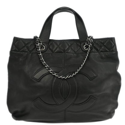 Chanel 2012-2013 Black Calfskin Trianon Tote 2way Shoulder Handbag