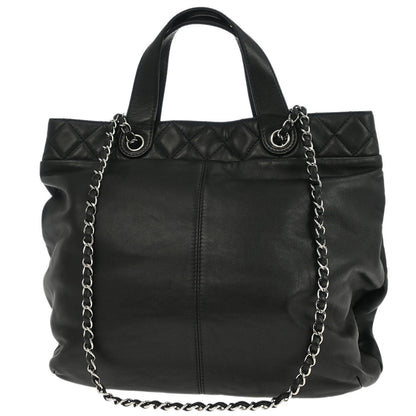 Chanel 2012-2013 Black Calfskin Trianon Tote 2way Shoulder Handbag