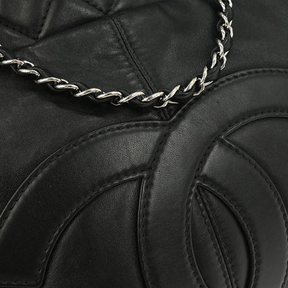 Chanel 2012-2013 Black Calfskin Trianon Tote 2way Shoulder Handbag
