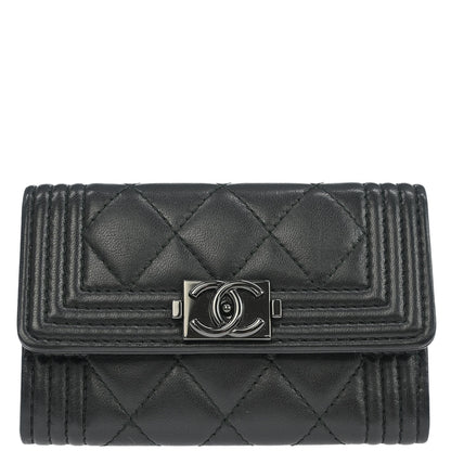 Boy Chanel 2017-2018 Black Lambskin Cardholder
