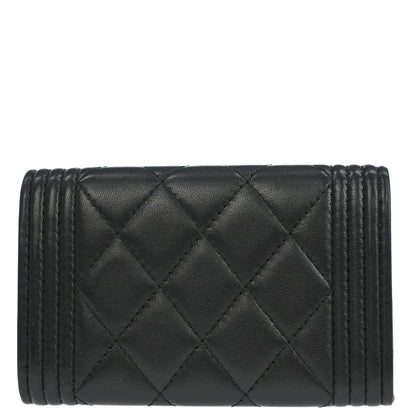 Boy Chanel 2017-2018 Black Lambskin Cardholder