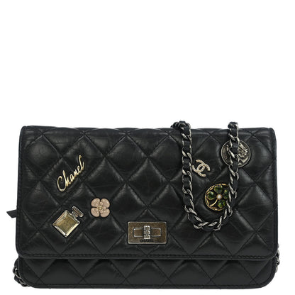 Chanel 2015-2016 Calfskin Mademoiselle Lock Icon WOC Wallet on Chain Shoulder Bag