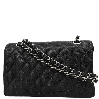 Chanel 2019 Black Caviar Small Classic Double Flap Shoulder Bag