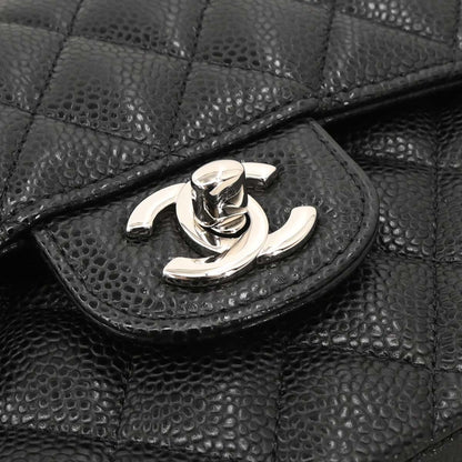Chanel 2019 Black Caviar Small Classic Double Flap Shoulder Bag