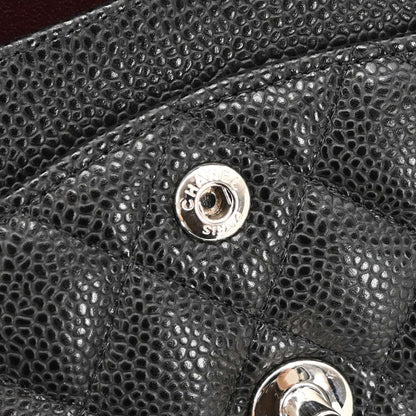 Chanel 2019 Black Caviar Small Classic Double Flap Shoulder Bag