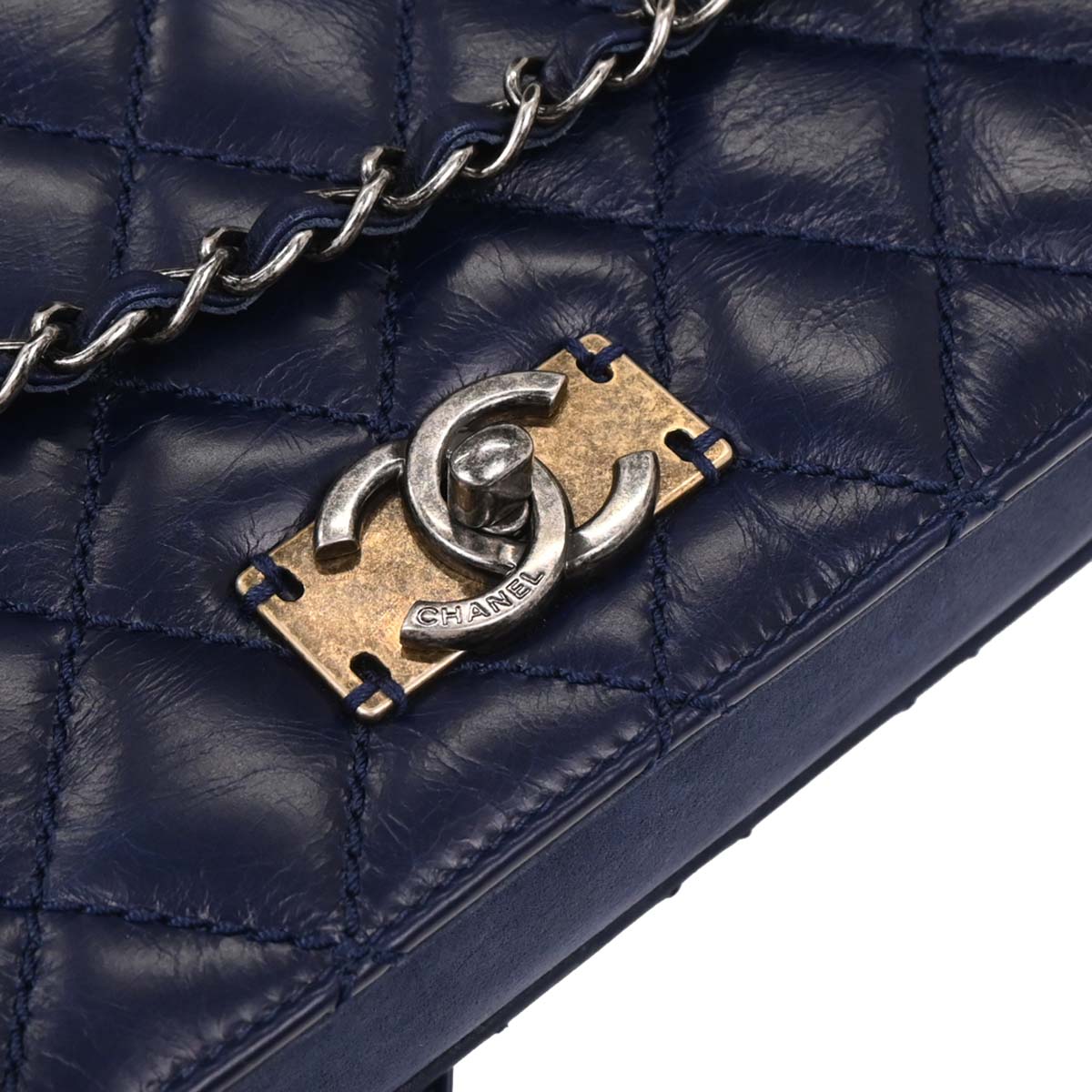 Chanel 2016-2017 Navy Calfskin Day Trip Flap Bag