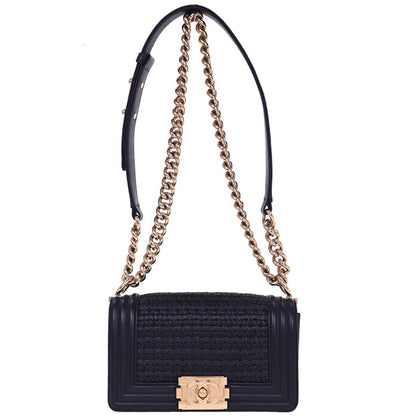 Boy Chanel 2018-2019 Navy Lambskin Small Chain Shoulder Bag
