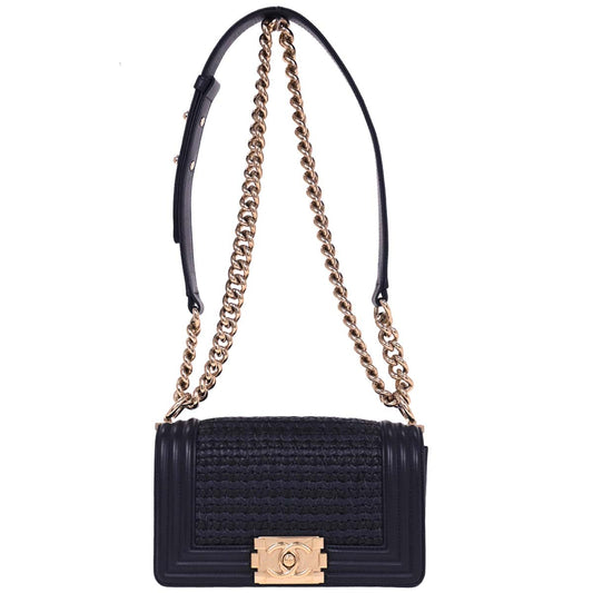 Boy Chanel 2018-2019 Navy Lambskin Small Chain Shoulder Bag