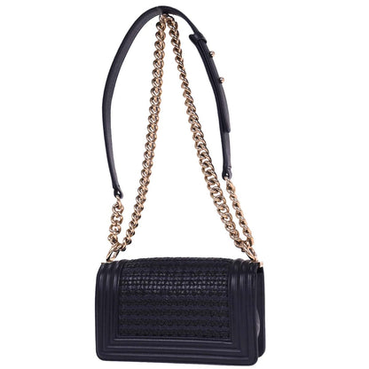 Boy Chanel 2018-2019 Navy Lambskin Small Chain Shoulder Bag