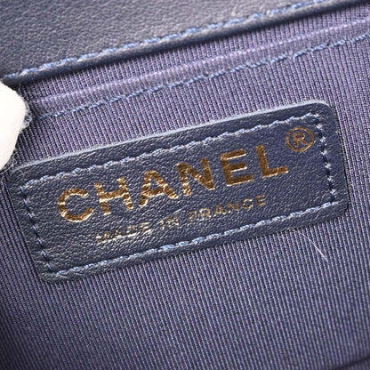 Boy Chanel 2018-2019 Navy Lambskin Small Chain Shoulder Bag