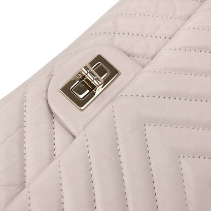 Chanel 2018-2019 Light Pink Lambskin Chevron Small Classic Double Flap Shoulder Bag