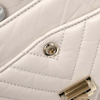 Chanel 2018-2019 Light Pink Lambskin Chevron Small Classic Double Flap Shoulder Bag