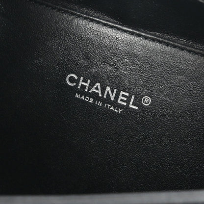 Chanel 2018-2019 Metallic Gray Calfskin Filigree 2way Shoulder Vanity Handbag