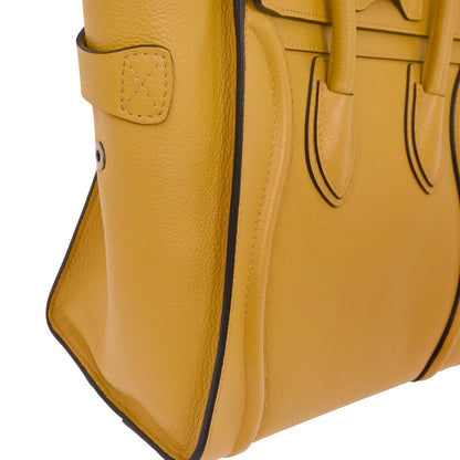 Celine Yellow Leather Micro Luggage Tote Bag