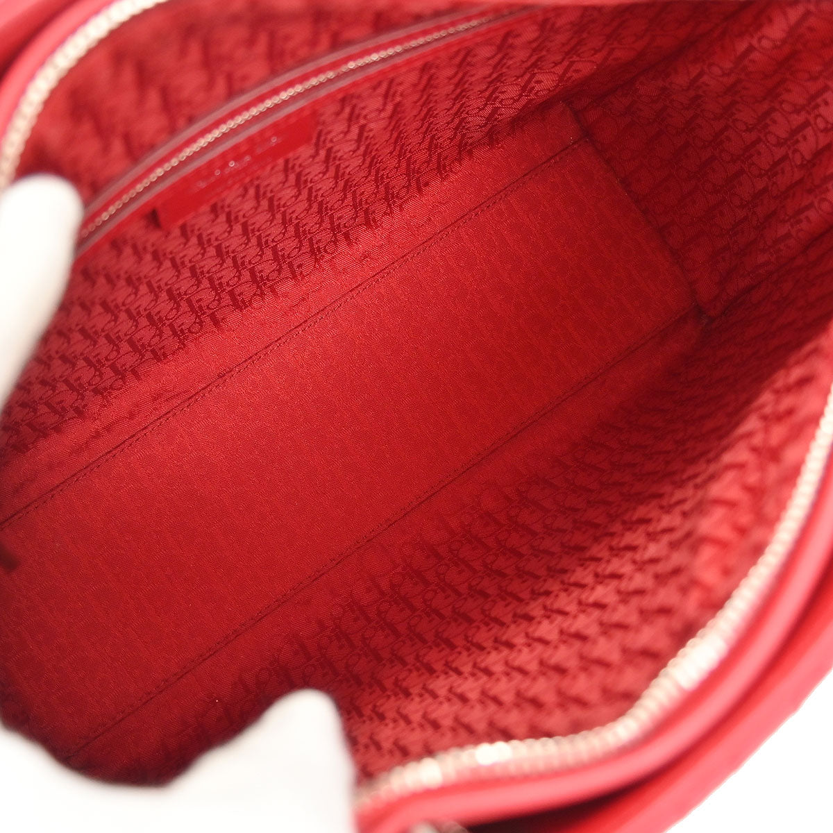 Christian Dior 2011 Red Lambskin Lady Dior Cannage 2way Shoulder Handbag