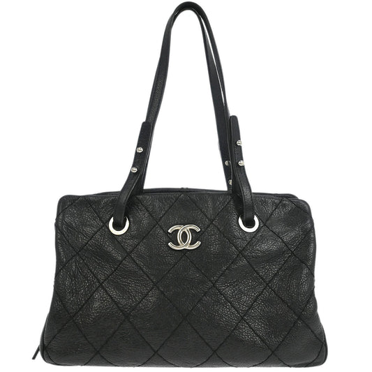 Chanel 2009-2010 Black Calfskin On the Road Tote Handbag