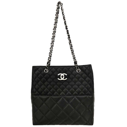 Chanel 2011 Black Calfskin Shoulder Tote Bag