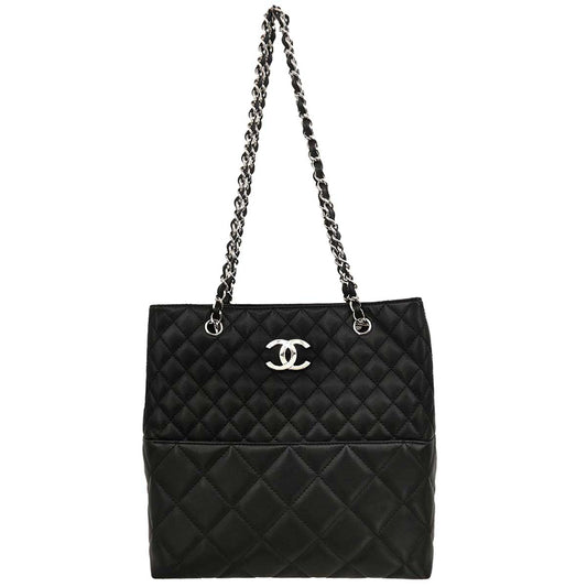 Chanel 2011 Black Calfskin Shoulder Tote Bag