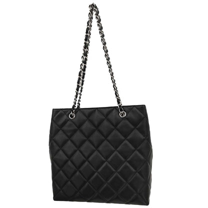 Chanel 2011 Black Calfskin Shoulder Tote Bag