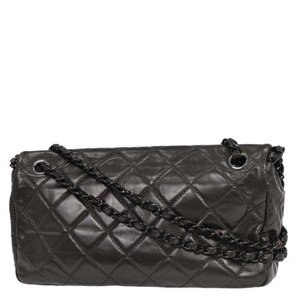 Chanel 2012 Gray Calfskin Luxury Line Chain Shoulder Bag