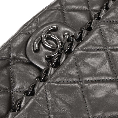 Chanel 2012 Gray Calfskin Luxury Line Chain Shoulder Bag