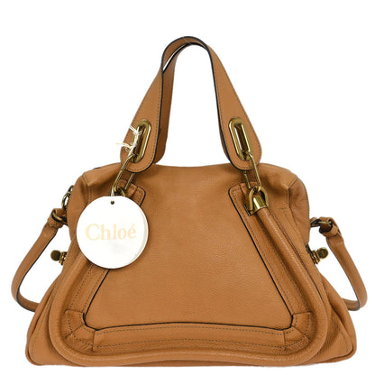 Chloe Brown Leather Paraty 2way Shoulder Handbag